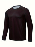 Plus Size Men's Solid Sweat Shirt Breathable Quick Dry Tees For Sports/outdoor, Men's Clothing