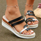 Sandals Fashion White Womens Slip-On Flip Flops Summer Designer Large Size Slipper Wedge Sandals Ladies Platform Shoes Zapatos De Mujer