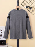 Long Sleeve Boys Casual Pullover Knit Top - Soft Medium Stretch Polyester Fabric, Crew Neck, Regular Fit, Machine Washable - Perfect for Spring and Fall Seasons