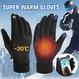 RIGWARL 1 Pair Winter Cycling Gloves, Windproof Gloves Outdoor Gloves Two-finger Touch Screen, Non-slip Silicone, With Reflective Strip For Men Women