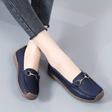 Women's Comfy Flat Loafers, Buckle Decor Slip On Soft Sole Shoes, Casual Non Slip Walking Flats