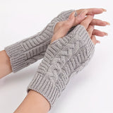 Stay Warm & Stylish This Winter: Fingerless Knit Long Gloves For Women