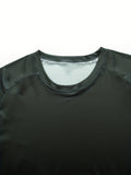 Plus Size Men's Solid Sweat Shirt Breathable Quick Dry Tees For Sports/outdoor, Men's Clothing