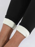 3-Pack Women's Solid Color Plush Lined High Waist Leggings, Casual Comfort Stretch Pants