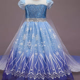 Festive Sequin Princess Tutu Dress for Girls - Durable & Stretchy Holiday Outfit with Puff Sleeves