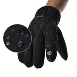 Men's Winter Ski Gloves - Windproof, Touchscreen Compatible, Water-Resistant with Cozy Warm Lining for Cycling & Running