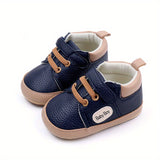 Boy's Non Slip Soft Sole Faux Leather Shoes, Durable Casual Sneakers For Kid's Outdoor Activities