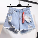 New European and American Loose Wide Leg Hot Pants Light Color Women's Denim Shorts Slimming Girls Super Short Shorts Wholesale