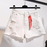 New European and American Loose Wide Leg Hot Pants Light Color Women's Denim Shorts Slimming Girls Super Short Shorts Wholesale