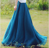 GREATNFB Cross-Border Big Hem Skirt European and American New Slimming Summer Chiffon Long Dress Brocade Silk