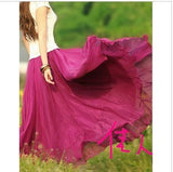 GREATNFB Cross-Border Big Hem Skirt European and American New Slimming Summer Chiffon Long Dress Brocade Silk