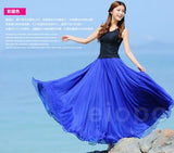 GREATNFB Cross-Border Big Hem Skirt European and American New Slimming Summer Chiffon Long Dress Brocade Silk