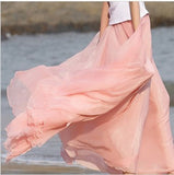 GREATNFB Cross-Border Big Hem Skirt European and American New Slimming Summer Chiffon Long Dress Brocade Silk