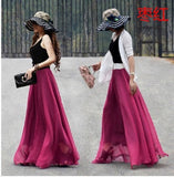 GREATNFB Cross-Border Big Hem Skirt European and American New Slimming Summer Chiffon Long Dress Brocade Silk