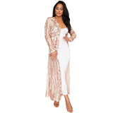 GREATNFB New Sequins Dress Long Sequin Shawl  Sexy Sequin Embroidered See-through Cardigan Hair Generation