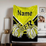 Personalized Cheerleader Blanket - Soft Flannel with Custom Name & Text, Perfect Gift for Cheer Team Members