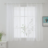 2pcs Solid Color Sheer Curtains, Light Filtering Privacy Voile Drapes, Sheer Window Curtains For Bedroom Living Room, Home Decoration, Room Decoration
