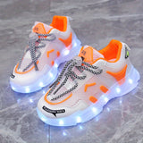 Vibrant Night Light Shoes - Rechargeable, Colorful, Luminous, Mesh Breathable, Spring and Summer Essential for Boys and Girls - Casual Sports Shoes with Nighttime Visibility