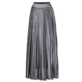 GREATNFB 2020 Spring and Summer New Pleated Skirt Long Skirt Wholesale European and American plus Size High Waist Big Swing Golden Beach Skirt for Women