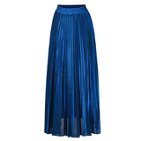 GREATNFB 2020 Spring and Summer New Pleated Skirt Long Skirt Wholesale European and American plus Size High Waist Big Swing Golden Beach Skirt for Women