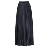 GREATNFB 2020 Spring and Summer New Pleated Skirt Long Skirt Wholesale European and American plus Size High Waist Big Swing Golden Beach Skirt for Women