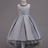 Girls Gorgeous High-low Tail Tutu Dress Kids Clothes Christmas Gift Birthday Wedding Performance