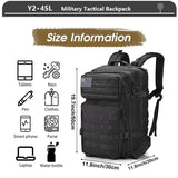 Outdoor Bags Military Tactical Backpack 3 Day Assault Pack Army Molle Bag 38/45L Large Outdoor Waterproof Hiking Camping Travel 600D Rucksack 231011