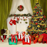 3pcs Set 22" Christmas Gift Box Balloons with Assorted Ribbons - Perfect for Holiday Parties & Decorations, No Power Needed