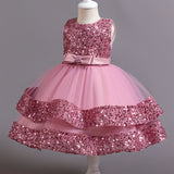 Infant Toddler Girls New Children's Dress Sequin Princess Dress Female Baby High-end Birthday Party Dress