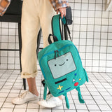 Vibrant Geometric Anime Backpack - Durable Oxford Textile, Spacious Interior, Zipper Closure, Polyester Lining, Perfect School Bag for Students and Anime Fans