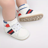 All-Season Embroidered Boy's Crib Shoes - Lightweight, Non-Slip Rubber Sole, Easy Hook-and-Loop Fastening