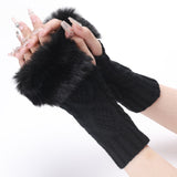 1 Pair of Cozy Winter Warmth Gloves for Women - Knitted Wool Half Finger Open Finger Gloves for Outdoor Travel, Cold Weather Protection, and Everyday Wear