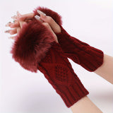 1 Pair of Cozy Winter Warmth Gloves for Women - Knitted Wool Half Finger Open Finger Gloves for Outdoor Travel, Cold Weather Protection, and Everyday Wear