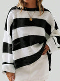 Color Block Drop Shoulder Sweater