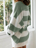 Color Block Drop Shoulder Sweater