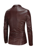 Plus Size Mens PU Jacket - Stylish Solid Color Design, Durable and Comfortable, Versatile for Spring, Fall, and Winter - Mens Fashion Outerwear