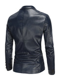 Plus Size Mens PU Jacket - Stylish Solid Color Design, Durable and Comfortable, Versatile for Spring, Fall, and Winter - Mens Fashion Outerwear