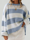 Color Block Drop Shoulder Sweater