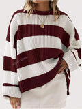 Color Block Drop Shoulder Sweater