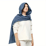 Boho Chic Hooded Scarf - Warm, Windproof Shawl for Autumn & Winter | Polyester, Elastic Fit