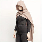 Boho Chic Hooded Scarf - Warm, Windproof Shawl for Autumn & Winter | Polyester, Elastic Fit