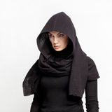Boho Chic Hooded Scarf - Warm, Windproof Shawl for Autumn & Winter | Polyester, Elastic Fit