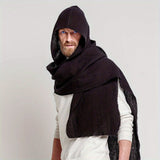 Boho Chic Hooded Scarf - Warm, Windproof Shawl for Autumn & Winter | Polyester, Elastic Fit