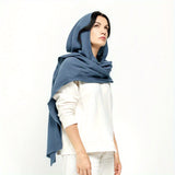 Boho Chic Hooded Scarf - Warm, Windproof Shawl for Autumn & Winter | Polyester, Elastic Fit