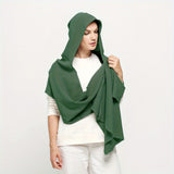 Boho Chic Hooded Scarf - Warm, Windproof Shawl for Autumn & Winter | Polyester, Elastic Fit