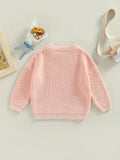 Toddler's Cozy Knit Sweater - Soft Long Sleeve Round Neck Pullover with Solid Color and Loose Fit Design - Perfect for Casual Daily Wear and Outdoor Play