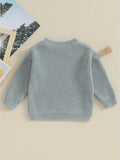 Toddler's Cozy Solid Color Knit Long Sleeve Round Neck Autumn Sweater - Soft, Warm, and Breathable Pullover Winter Sweatshirt for Boys and Girls - Perfect for Casual Daily Wear and Outdoor Play