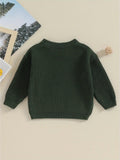 Toddler's Cozy Solid Color Knit Long Sleeve Round Neck Autumn Sweater - Soft, Warm, and Breathable Pullover Winter Sweatshirt for Boys and Girls - Perfect for Casual Daily Wear and Outdoor Play