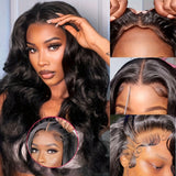 200% 13*4 Glueless wig HD Lace Body Wave Human Hair Wigs For Women 8-34 Inch Glueless Human Hair Wigs Natural Color