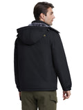 Men's Fleece Jacket Winter Full Zip Water Resistant Windproof Ski Jacket With Warm Fleece Lining Multiple Pocket Design Detachable Hood Adjustable Cuffs For Snowboarding Skiing Climbing Hiking Camping And Other Outdoor Activities Warm Coat